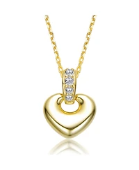 GiGiGirl 14K Gold Plated with Clear Cubic Zirconia Heart Design Drop Pendant Necklace