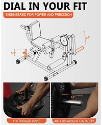 Mikolo Leg Extension and Curl Machine, Lower Body Special Leg Machine, Adjustable Leg Exercise Bench with Plate Loaded, Leg Rotary Extension for Thigh