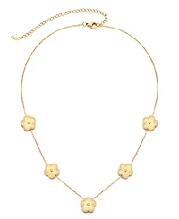 Adornia Tarnish Resistant Gold Five-Leaf Clover Station Necklace
