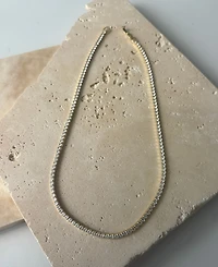 Adornia Gold Crystal 3mm Tennis Chain Necklace