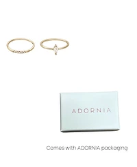 Adornia Gold Cubic Zirconia Marquis Ring Set