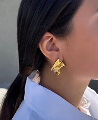 Adornia Tarnish Resistant Gold Wave Stud Earrings