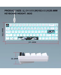 Risokeys 60% Mechanical Gaming Keyboard,61 Keys with Linear Blue Switches,Wired Mechanical Keyboard with Led Backlit,Compact Ergonomic Keyboard