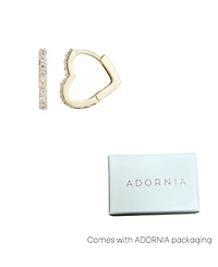 Adornia Gold Cubic Zirconia Heart Hoop Earrings