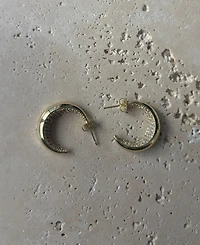 Adornia Gold Crystal Lined Hoop Earrings