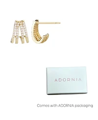 Adornia Gold Cubic Zirconia Ear Wrap Huggie Earrings