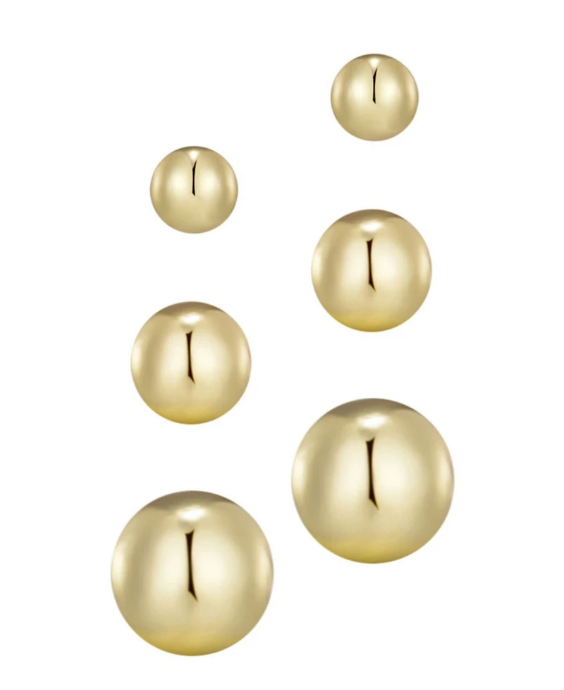 Adornia Gold Ball Stud Earrings Set