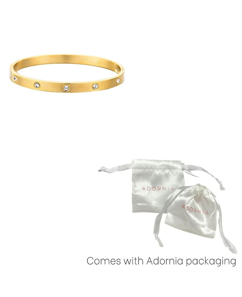Adornia Tarnish Resistant Gold Crystal Eternity Cuff Bracelet