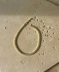 Adornia Gold Crystal Bezeled Tennis Bracelet