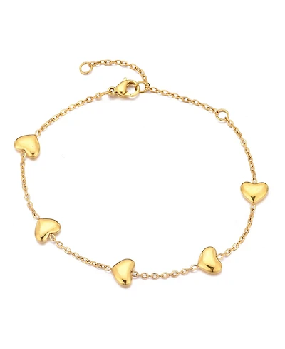 Adornia Tarnish Resistant Gold Heart Station Bracelet