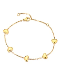 Adornia Tarnish Resistant Gold Heart Station Bracelet