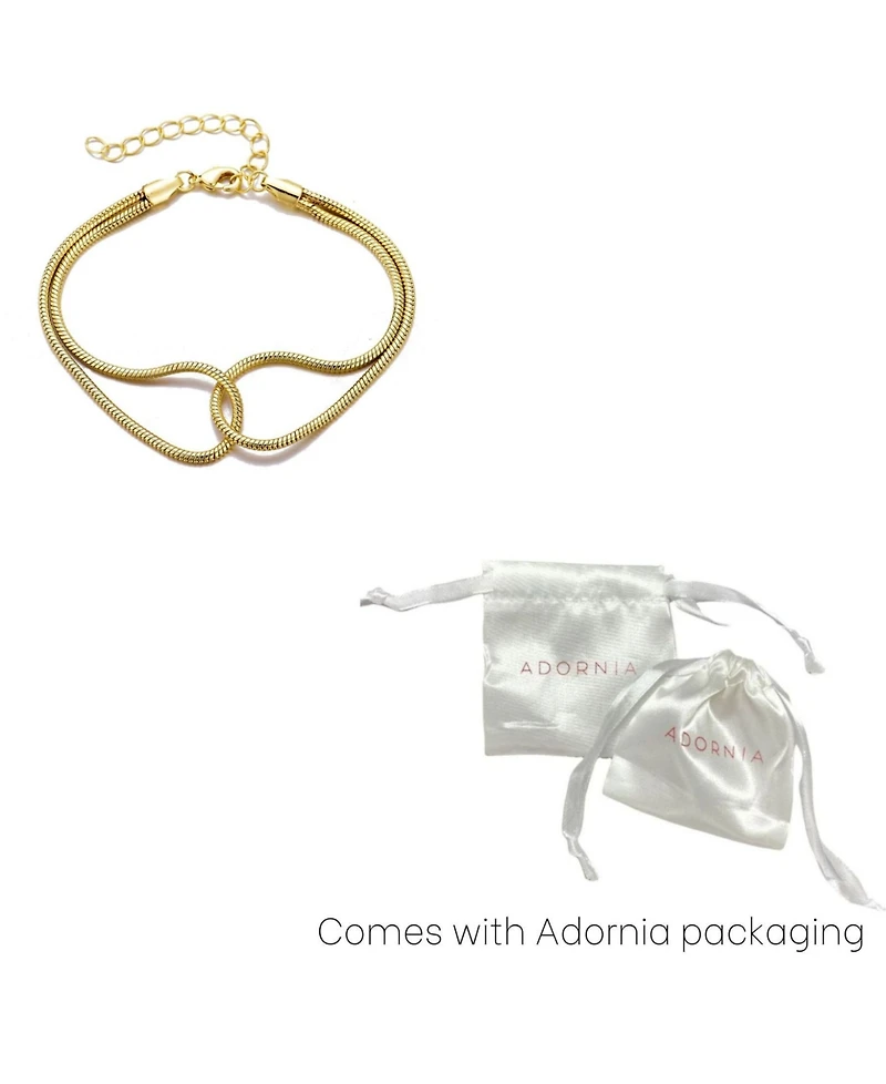 Adornia Gold Plated Interlocking Rope Chain Bracelet