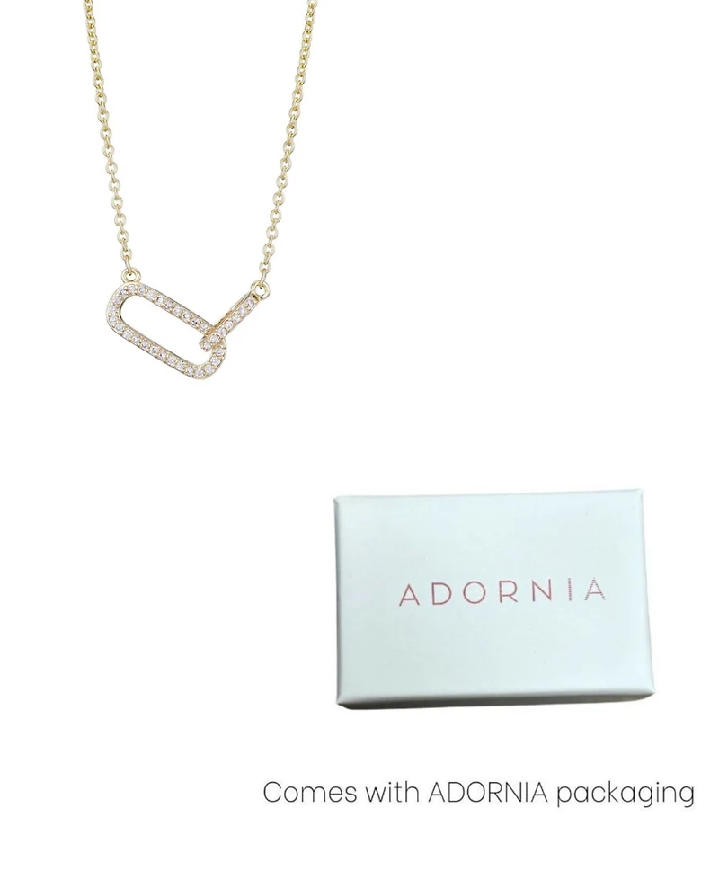 Adornia Gold Cubic Zirconia Pave Links Necklace