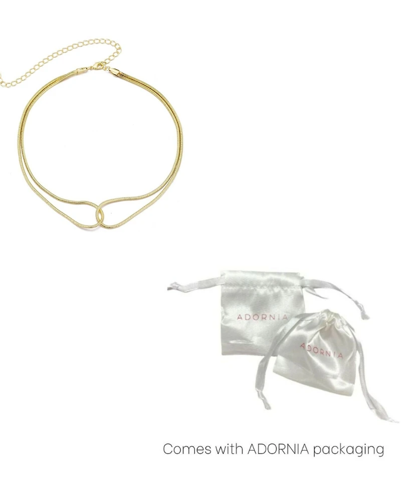Adornia Gold Plated Interlocking Rope Chain Necklace