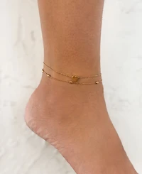 Adornia Gold Heart Adjustable Anklet Set