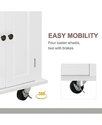 Slickblue Contemporary Kitchen Storage Cabinet with Large Shelves for Pantry and Dining Essentials