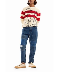 Desigual Men's Striped sweater with pattern.