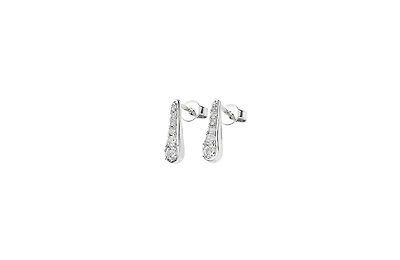 Lucy Quartermaine Skinny Drip Studs with white topaz