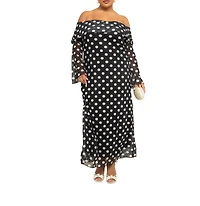 Fashion-szn Curve Women's Polka Dot Midi Dress