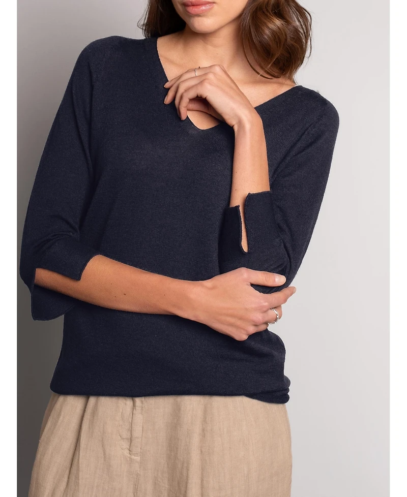 Celtic & Co. Women's Fine Knit Merino V-Neck Sweater