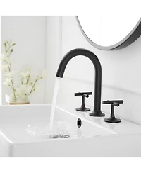 Greenspring 8 in. Widespread Double-Handle High-Arc Bathroom Faucet in Matte Black