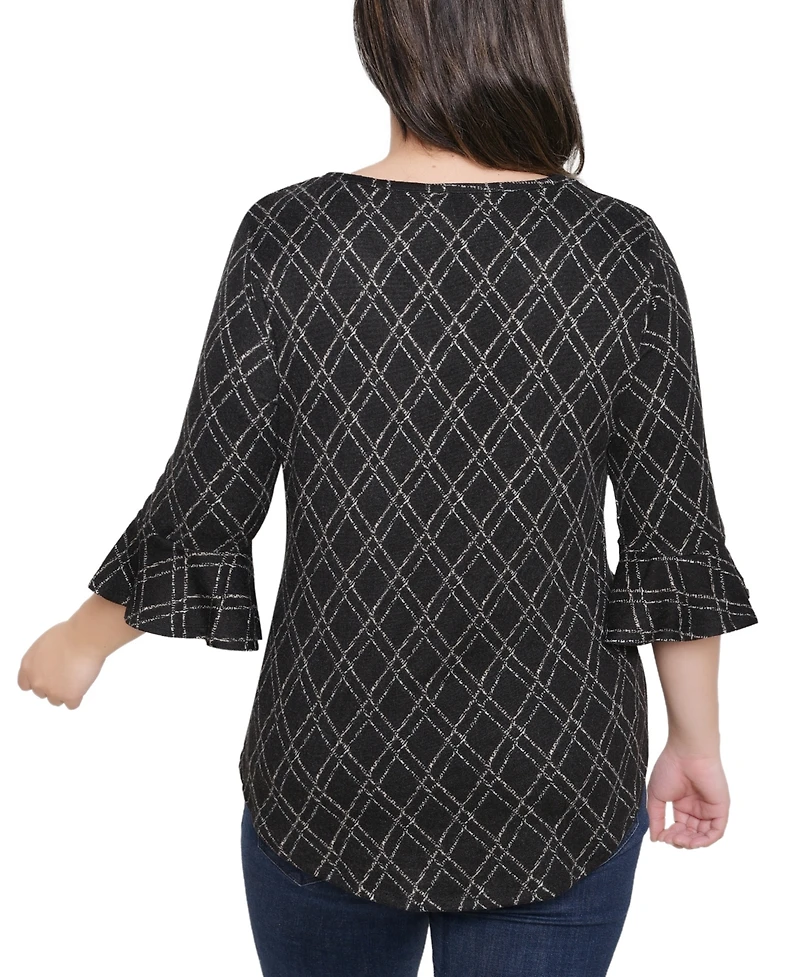 Ny Collection Petite Bell Sleeve Top