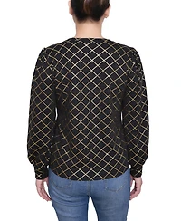 Ny Collection Petite Bishop Sleeve Pullover Top