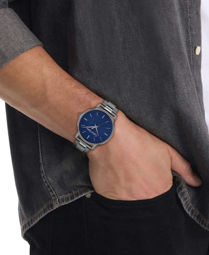 Calvin Klein Men's Ionic Plated Gray Steel Bracelet Watch, 41mm