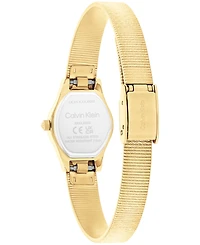 Calvin Klein Women's Contemporary Gold Tone Stainless Steel Mesh Bracelet Watch, 18mm