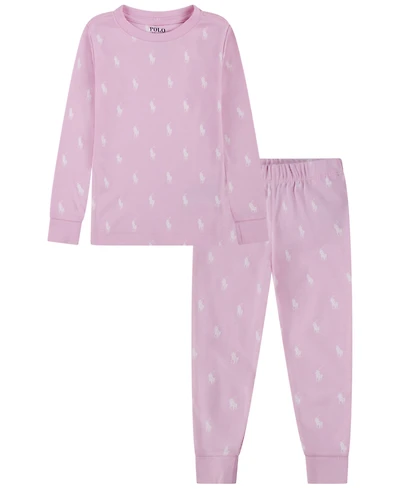 Polo Ralph Lauren Girls Toddler 2T-4T 2-Piece Long-Sleeve T-Shirt and Pants Pajama Set