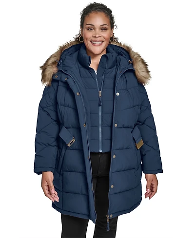 Tommy Hilfiger Plus Hooded Puffer Coat