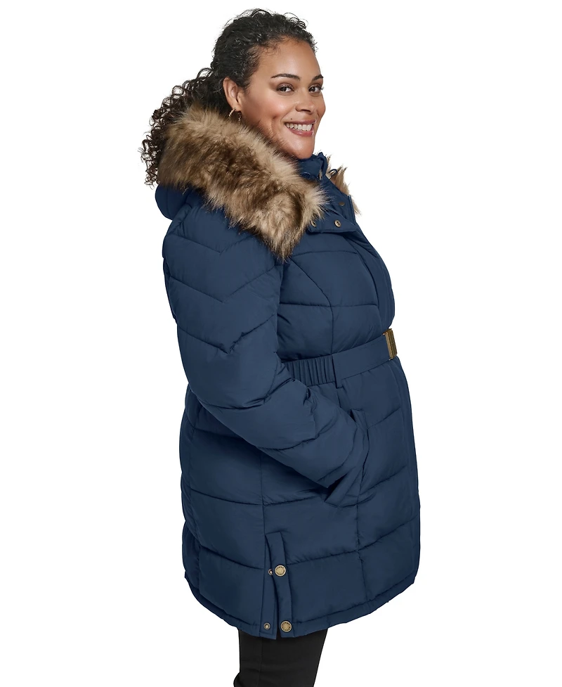 Tommy Hilfiger Plus Hooded Puffer Coat