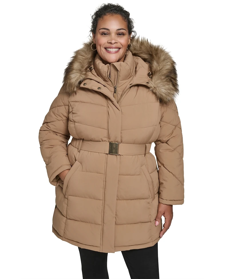 Tommy Hilfiger Plus Hooded Puffer Coat