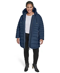 Tommy Hilfiger Plus Hooded Packable Puffer Coat