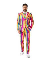 OppoSuits Men's Valentine's Day Suits - Hearts And Rainbow Print Outfits Love Theme Party