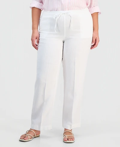 Charter Club Plus 100% Linen Pants, Exclusively at Macy's