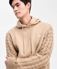 Guess Men's Cable-Knit Sleeve Hoodie