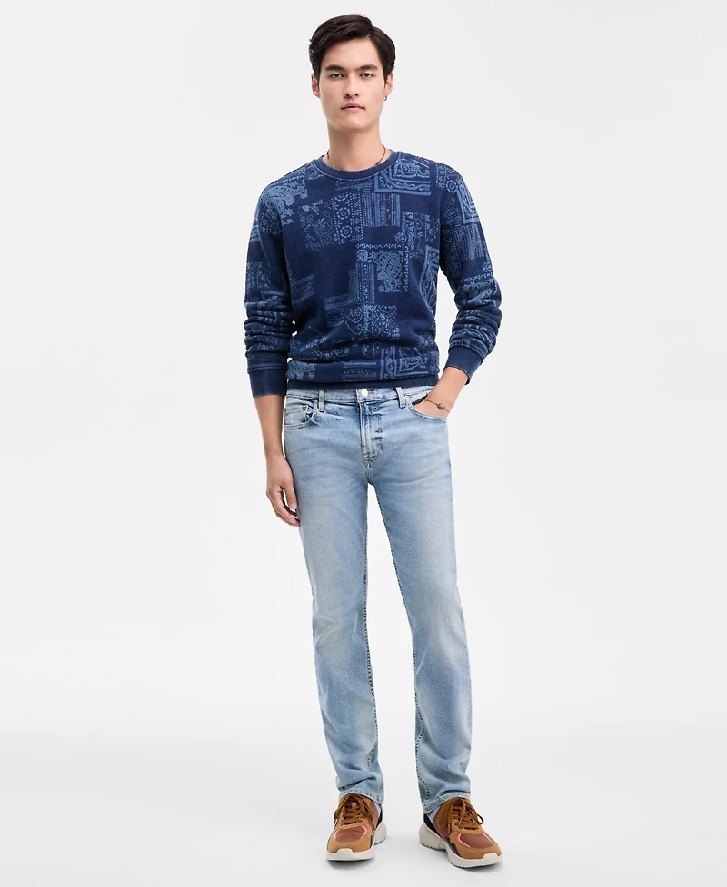 Guess Men's Indigo Paisley Print Sweatshirt