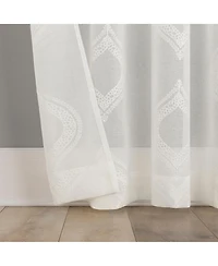Rivalie Embroidered Medallion Sheer Rod Pocket Curtain Panel