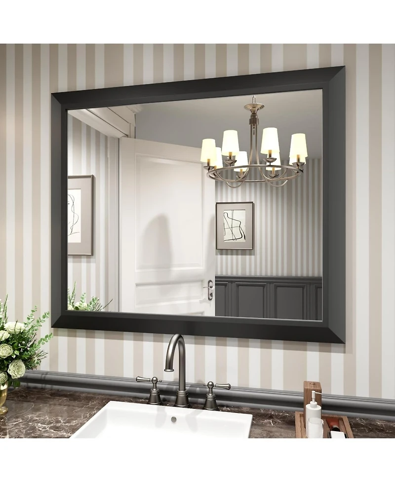Amorho Bathroom Mirror, 40" x 36" Inch Thick Metal Framed Wall Mirrors for Over Sink, Bedroom, Living Room, Entryway, Rectangle Wall-Mounted Mirrors i