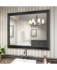 Amorho Bathroom Mirror, 40" x 36" Inch Thick Metal Framed Wall Mirrors for Over Sink, Bedroom, Living Room, Entryway, Rectangle Wall-Mounted Mirrors i