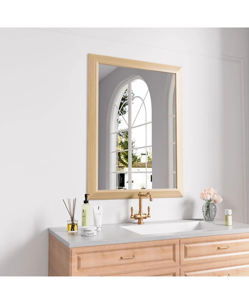 Amorho Bathroom Mirror, 36" x 28" Inch Thick Metal Framed Wall Mirrors for Over Sink, Bedroom, Living Room, Entryway, Rectangle Wall-Mounted Mirrors i