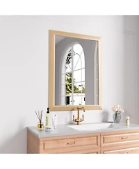 Amorho Bathroom Mirror, 36" x 28" Inch Thick Metal Framed Wall Mirrors for Over Sink, Bedroom, Living Room, Entryway, Rectangle Wall-Mounted Mirrors i