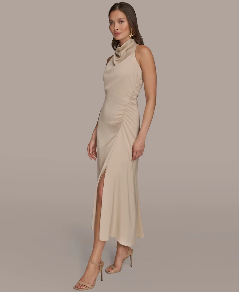 Donna Karan New York Women's Satin High Neck Midi Dress