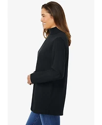 Woman Within Plus Perfect Long-Sleeve Turtleneck Tee