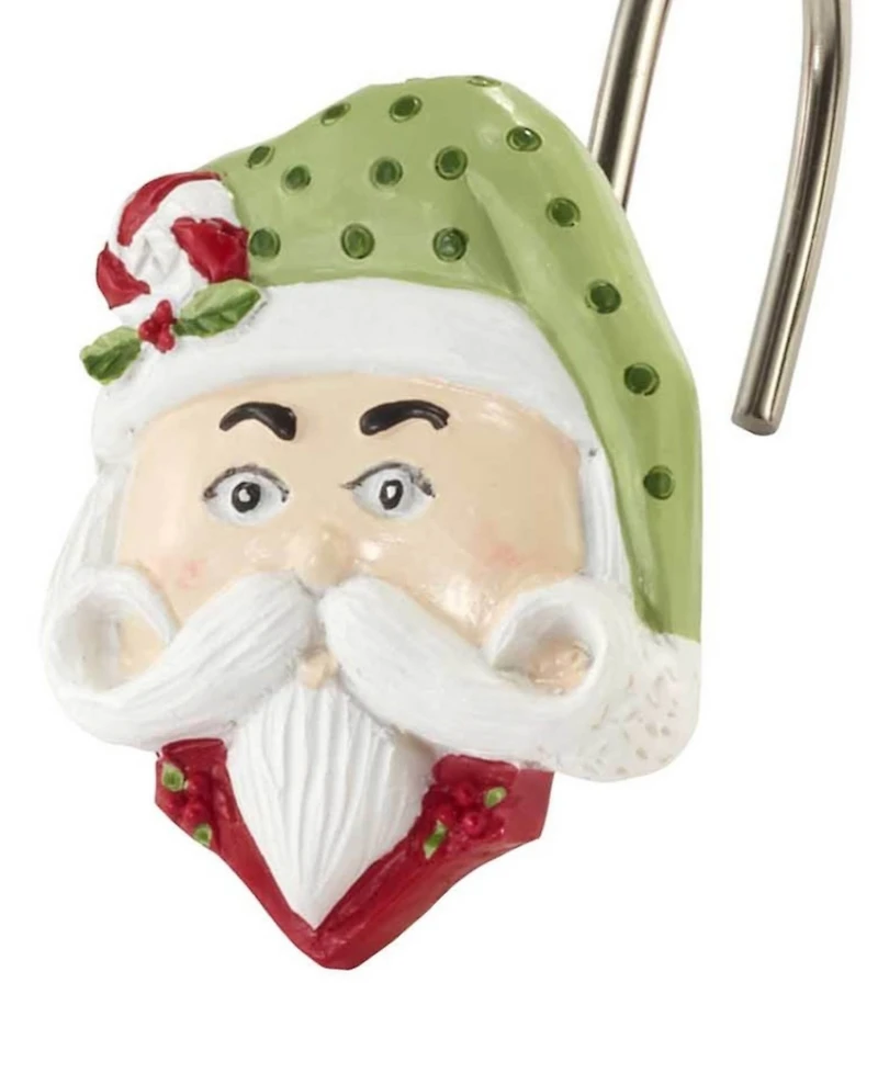 Avanti Peppermint Nutcracker Resin Shower Hooks, Set of 12
