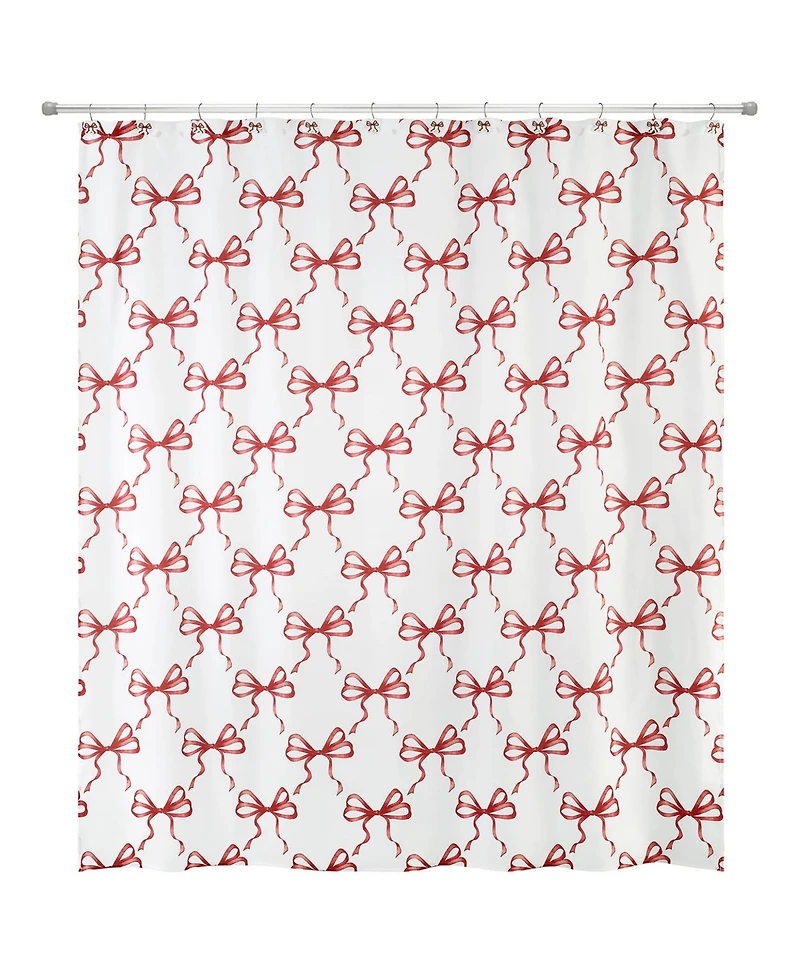 Avanti Christmas Bows Polyester Shower Curtain, 72" x 72"