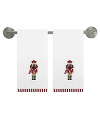 Avanti Peppermint Nutcracker Cotton 2-Pc. Fingertip Towel Set, 18" x 11"