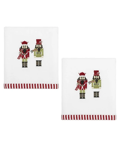 Avanti Peppermint Nutcracker Cotton 2-Pc. Hand Towel Set, 28" x 16"