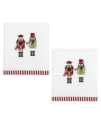 Avanti Peppermint Nutcracker Cotton 2-Pc. Hand Towel Set, 28" x 16"